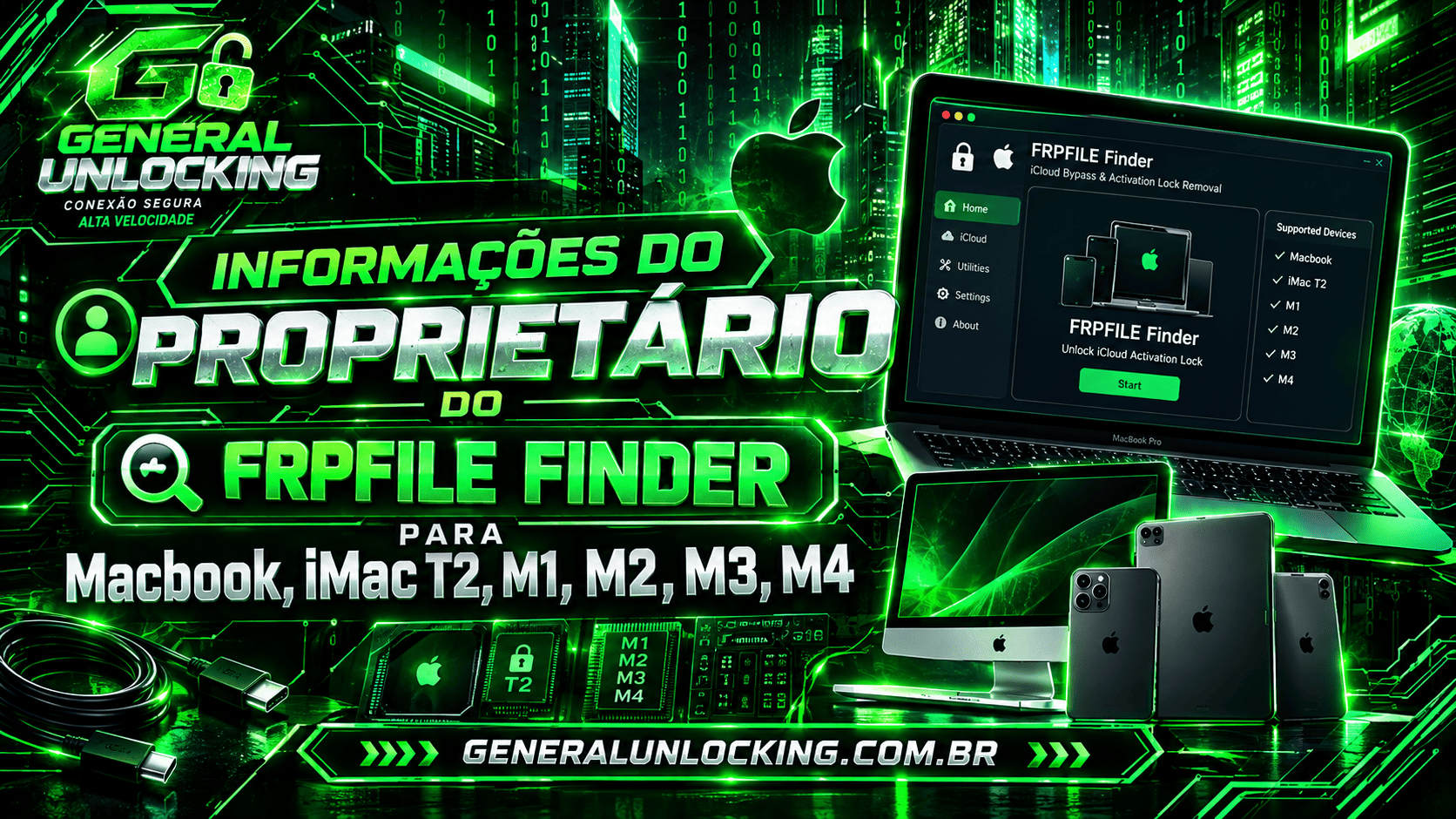 FRPFILE Finder Owner Info for Macbook, iMac T2, M1, M2, M3, M4